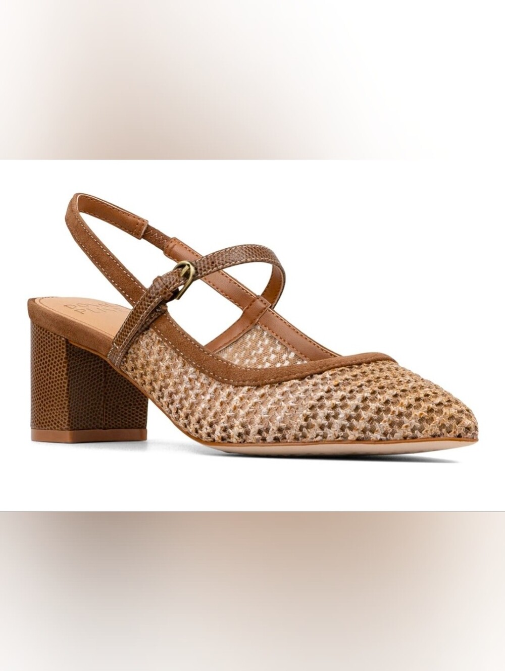 Donald J. Pliner Sereena Slingback Tan Woven Heels Size 9.5